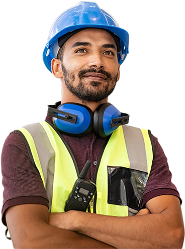 Image of worker with arms crossed