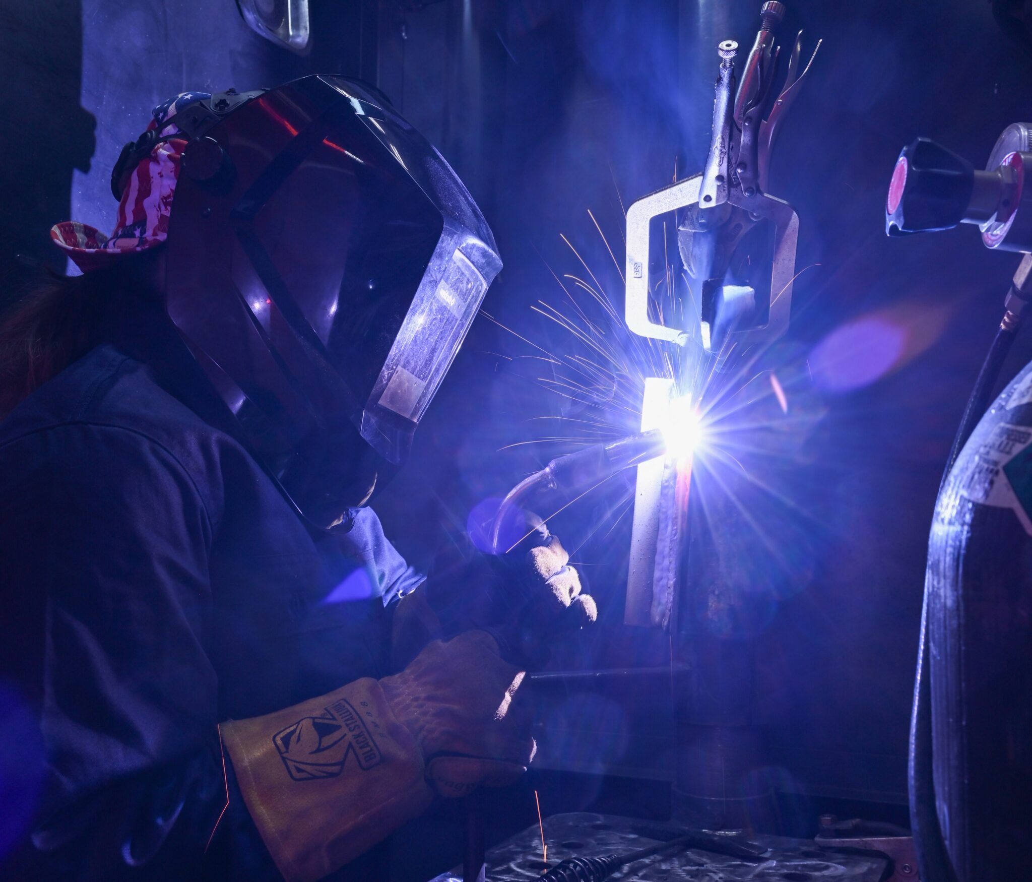 Welding student at Mt. San Jacinto College.