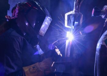 Welding student at Mt. San Jacinto College.